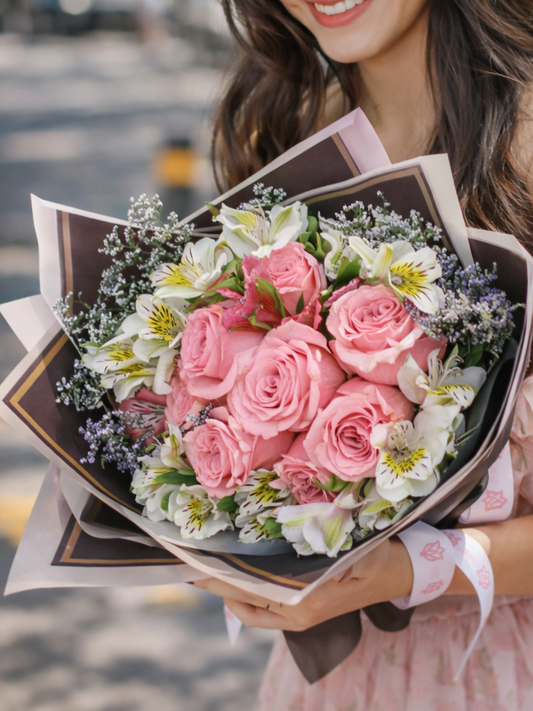 Ramo de Rosas Rosas y Astromelias